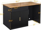 60 7  W Large Kitchen Island With Storage And Fridge Space