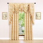 Golden Jacquard Swag Waterfall Valance Luxury Curtain Valance For Living Room   