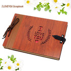 Wooden Photo Album Scrapbook Diy Photo Book Wedding Guest-book 80 Pages Travel M