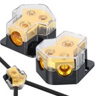 Pair Car Audio Splitter Amp Distribution Power 0 2 4 Gauge In 4 6 8 Gauge Out Us