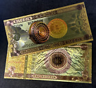 One Commemorative 1 Bitcoin Btc Bank Note Crypto Banknote 24k Gold Foil Bit Coin