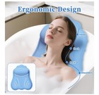 Luxury Silicone Bath Pillow Tub Cushion 4d Air Mesh Neck Back Support Blue New