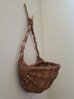 Vtg Woven Willow Wall Pocket Twig Basket Wall Planter Rustic Farmhouse Country