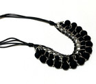 Women   s Halloween Black Necklace On Multi Layered Black Cord Witchy Vampire Look