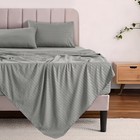 1800 Series 4 Piece Stripe Bed Sheet Set Soft Microfiber Deep Pocket Sheets Set