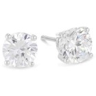 14k White Gold 1 2 Carat Round Created Diamond Solitaire Stud Earrings