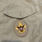 Boys Scouts Shirt Men   s M Official Uniform With Patches Short Sleeve Vtg Stained