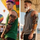 8 Sheets Realistic Full Arm Sleeve Temporary Tattoos For Adults Men Women Dragon