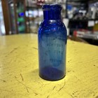 Antique  a B Co  4  Cobalt Blue Embossed Bromo Seltzer Emerson Drug Co Baltimore