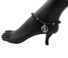 Women s Girls Fashion Gye Nyame 6mm 10  Stretch Bead Anklet Ankle Bracelet Rak98