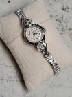 Croton Swiss 14k White Gold   Diamond Ladies Watch 13 52 Grams Tw Vtg Aret Deco