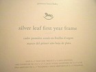 Pottery Barn Kids 2 Matching Frames Baby First Year Silver Leaf Unused Twins
