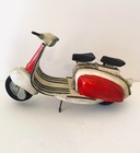 Vintage Vespa Inspired Scooter Decorative Aluminum Figurine Home Decor Red