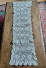 Handmade Vintage Crochet Lace Table Runner Cotton Medallion 39x11  Cottagecore 
