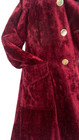 Vintage 1960s 1970s Red Velour Pea Coat Xxs Growing Girl 12 Jacket Burgundy