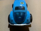 Vtg Aoshin Vw Beetle bug Pressed Steel Battery Operated Smoking Toy Car - Works 
