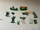 Vintage Britains Ltd Plastic Figure Soldiers Lot Mortar Launcher Stretcher Cot