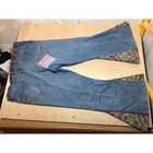 Wrangler Custom Patchwork Vintage Bell Bottom Jeans Paisley Peace Sign 40x29