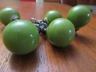 Vintage Retro Mcm 5 Each 1 1 4  Round Ceramic Green Ball Door Pulls knobs