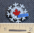 Banff Canada Ski Resort White Snowflake Ski Lapel Pin
