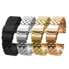 18 20 22 24 26mm Stainless Steel Watch Band Strap Metal Bracelet Solid Links