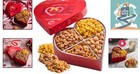 Valentine s Heart-shaped Gift Basket With 4 Assorted Nut Snacks  1 Lb