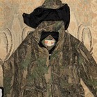 Vtg Winchester Camo Coveralls Mens L Insulated Treebark Hunting Suit Zip Hood