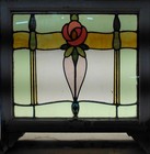 Pretty Floral Old English Leaded Stained Glass Window 21 3 4 x 22 