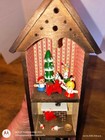 Vtg 70 s  Primitive Diorama Wood  3 Shelf Doll House Miniature Set  12 