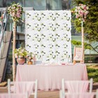 Artificial Wedding Silk Flower Wall Decor Background Rose Floral Panels 6 Pcs