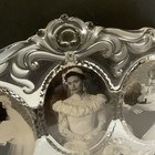 Mikasa Glass Picture Frame 3 Oval Photos Clear Frosted Vintage  35
