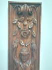 Late 19th Century Antique Flora Architectural Wall Plaque Carved Walnut Panel