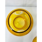 Vintage Amber Glass Apothecary Jar Etched Woodland Scene With Lid