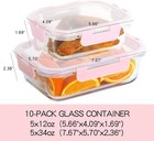 10 Pack Glass Food Storage Containers With Lids Leakproof  Airtight Glass Meal