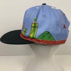 Nintendo Super Mario Bros Snapback Hat Blue 8 Bit Retro Pixel Video Game Nes Y2k