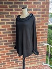Vintage Tamotsu Silk And Cashmere Sweater W  Faux Fur Collar And Trim-black - 2x