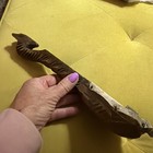 Vintage Ornate Gusle Musical Instrument  Handle Top  Hand Carved Wood   Skin