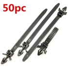 50pc Cable Zip Tie Down Strap Wire Nylon Wrap Fastener Loom Harness Clip For Car
