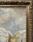 Fishing Boat Seascape Original Antique 1946 Oil Painting Hand Made Signed Framed