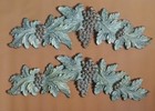 2-vtg Unused Elegant Italian Style Door Frame Crowns Toppers 32  Wide Grapevines