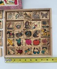 Vintage 1930 s Prewar Japanese Picture   Letter Educational Wooden Block Game