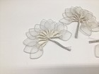 Vintage Millinery 2    White Tulle Nylon Net Leaves Lot Of 36 Crafts Wedding