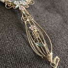 Vintage Wired Gold Filigree Vanity Hand Held Mirror With Pink Velvet Back