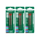 Capless Gel Pen Refills For Parker - Smooth Writing  Vibrant Colors  6-pack