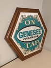 Vintage Genesee On Tap Cream Ale 19x16 Hexagon Beer Bar Mirror Pub Sign Man Cave