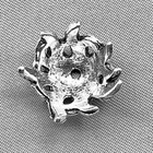 Lily Flower Bead Caps 10x15mm Antique Silver Plated Alloy Q12 Per Pkg