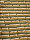 Crochet Afghan Hand Made Retro Green Gold White Lap Blanket Throw 38  X 72 