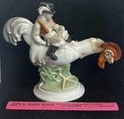 Vintage Herend Whimsical Large Boy Riding Rooster Figurine  13 1 2   Has Repair