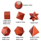 Mookaitedecor 7 Pcs Red Jasper Crystal Platonic Solids Sacred Geometry Set