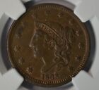 1838 Coronet Head Large Cent  Ngc Au58